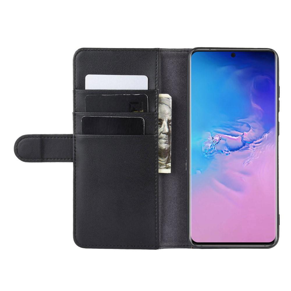Custodia a portafoglio in vera pelle Samsung Galaxy S20 Ultra, nero