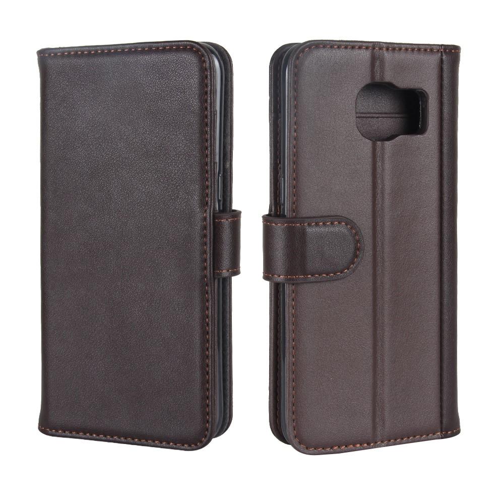 Custodia a portafoglio in vera pelle Samsung Galaxy S7, Marrone