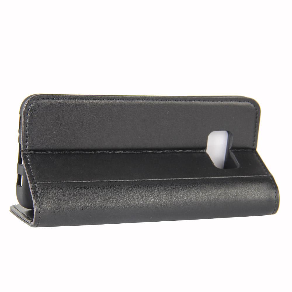 Custodia a portafoglio in vera pelle Samsung Galaxy S8 Plus, Nero