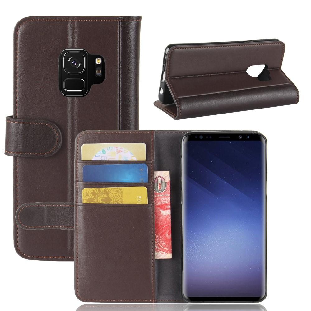 Custodia a portafoglio in vera pelle Samsung Galaxy S9, marrone
