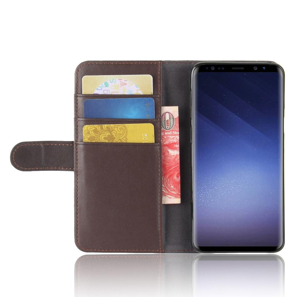 Custodia a portafoglio in vera pelle Samsung Galaxy S9, marrone