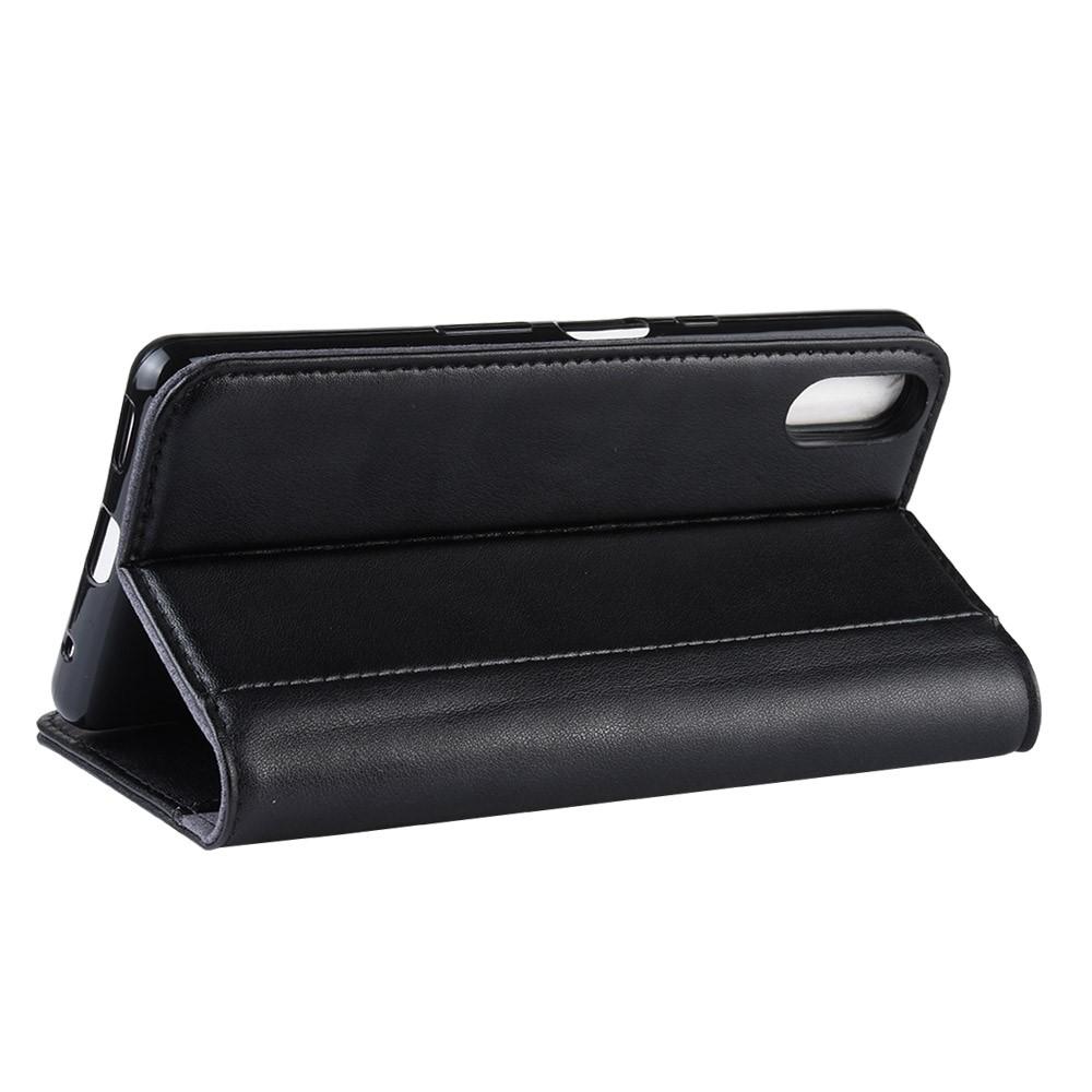Custodia a portafoglio in vera pelle Sony Xperia L3, nero
