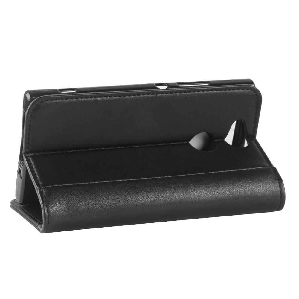Custodia a portafoglio in vera pelle Sony Xperia XA2, nero