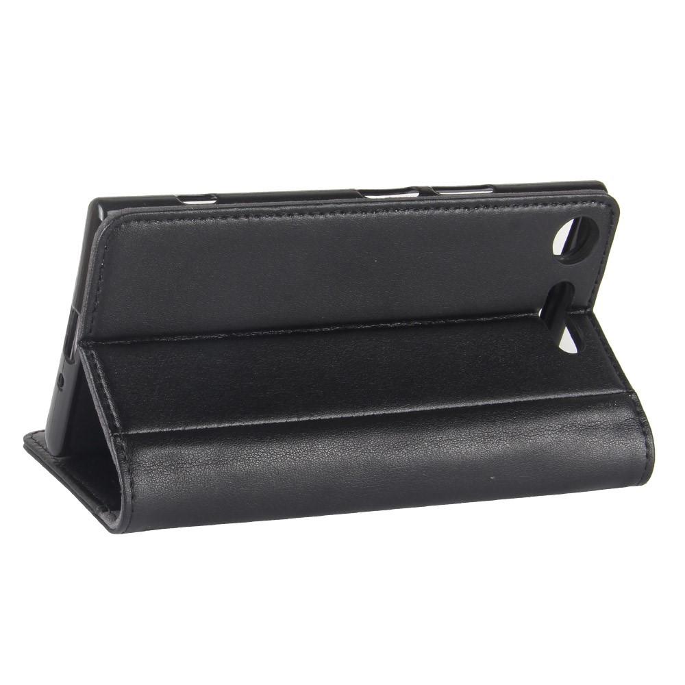 Custodia a portafoglio in vera pelle Sony Xperia XZ1, nero