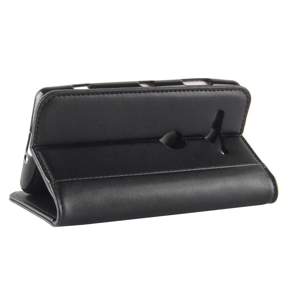 Custodia a portafoglio in vera pelle Sony Xperia XZ2 Compact, nero