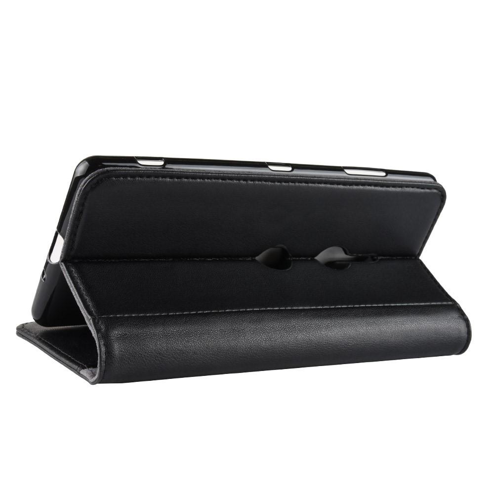Custodia a portafoglio in vera pelle Sony Xperia XZ3, nero