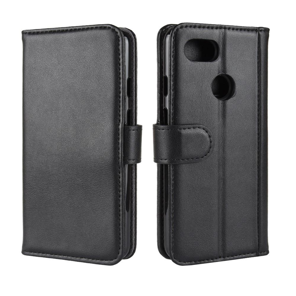 Custodia a portafoglio in vera pelle Google Pixel 3, Nero
