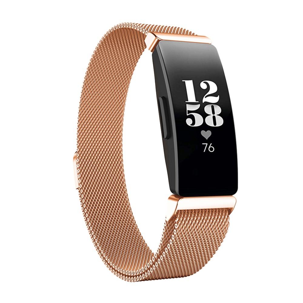 Cinturino in maglia milanese per Fitbit Inspire/Inspire 2, oro rosa