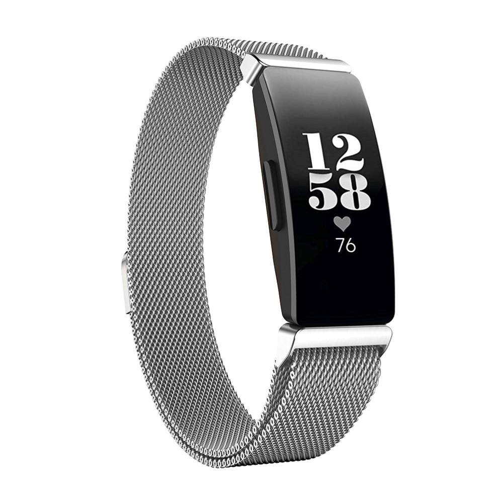 Cinturino in maglia milanese per Fitbit Inspire/Inspire 2, d'argento