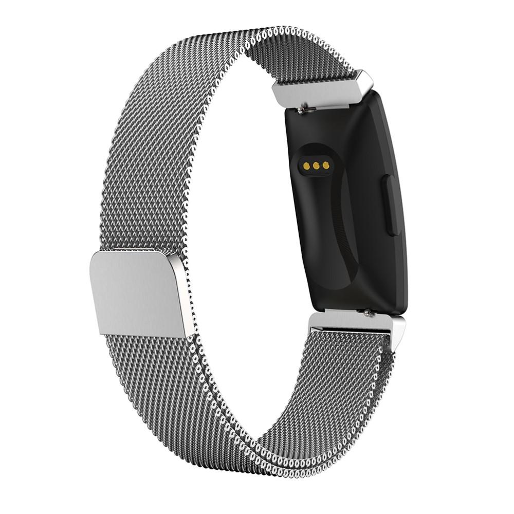 Cinturino in maglia milanese per Fitbit Inspire/Inspire 2, d'argento