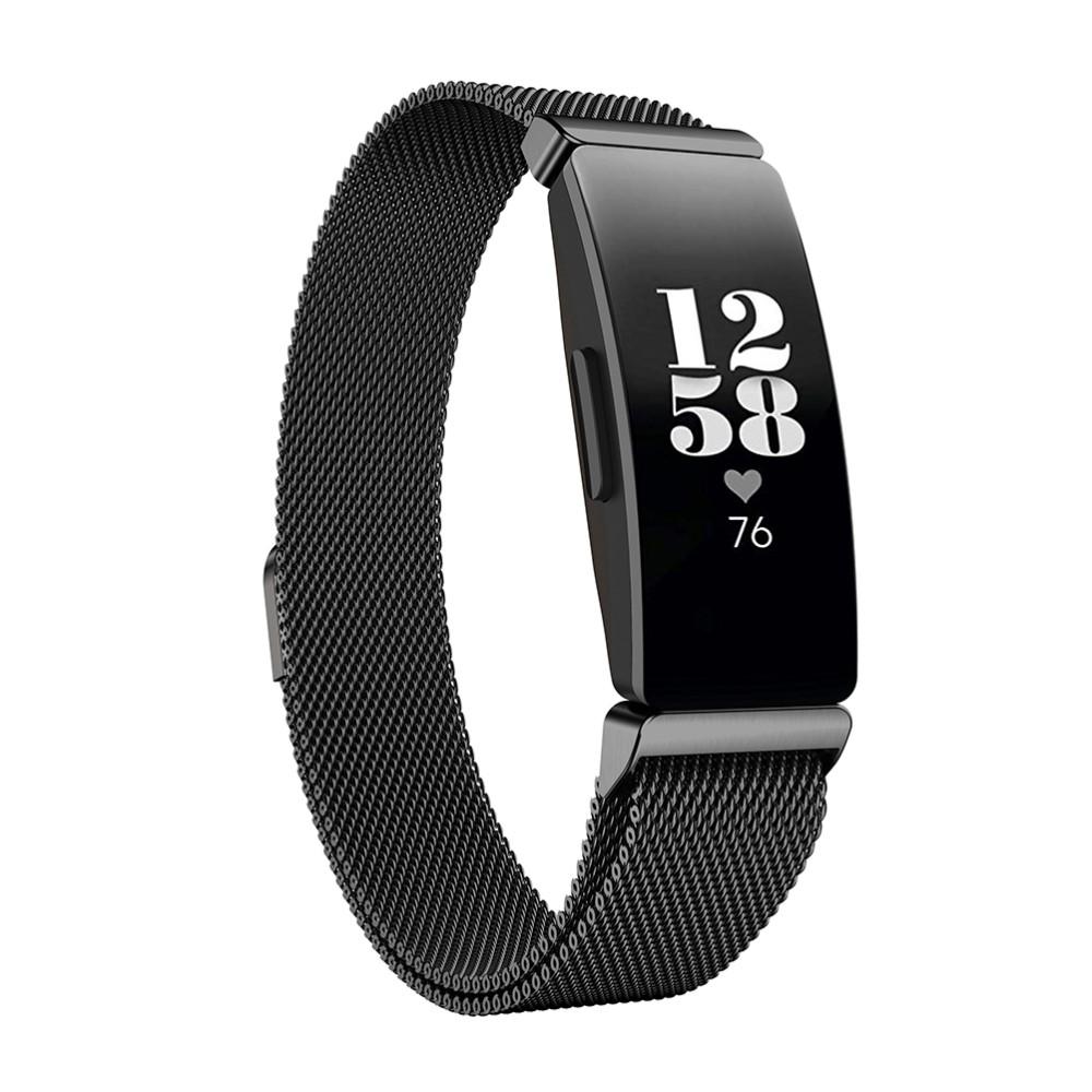Cinturino in maglia milanese per Fitbit Inspire/Inspire HR/Inspire 2, Nero