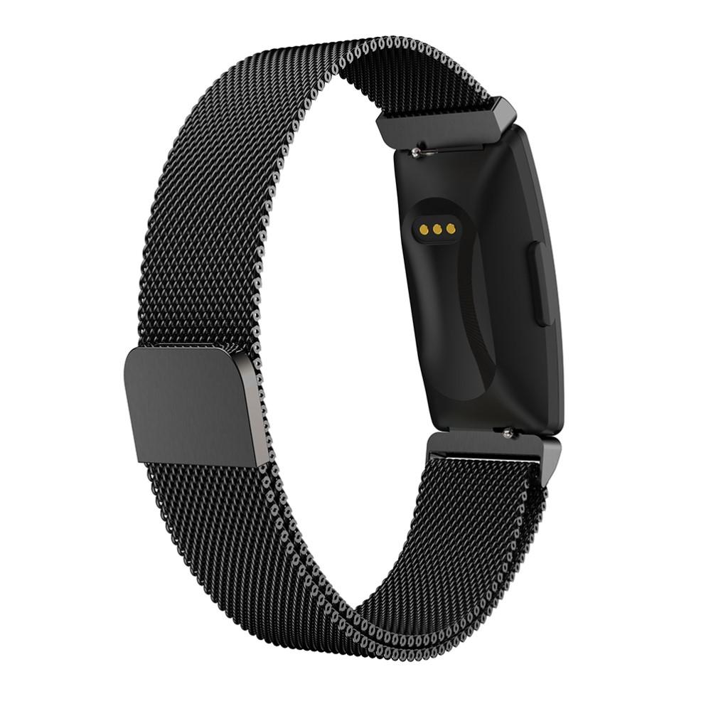 Cinturino in maglia milanese per Fitbit Inspire/Inspire HR/Inspire 2, Nero
