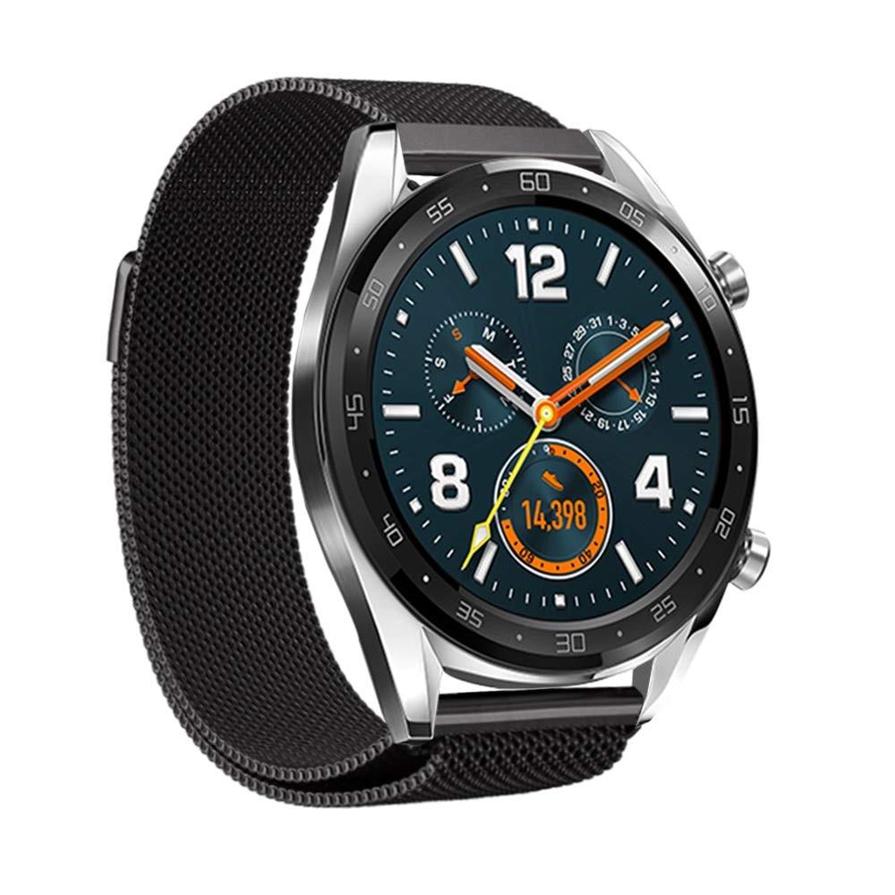 Cinturino in maglia milanese per Huawei Watch GT/GT 2 46mm/GT 2e, nero