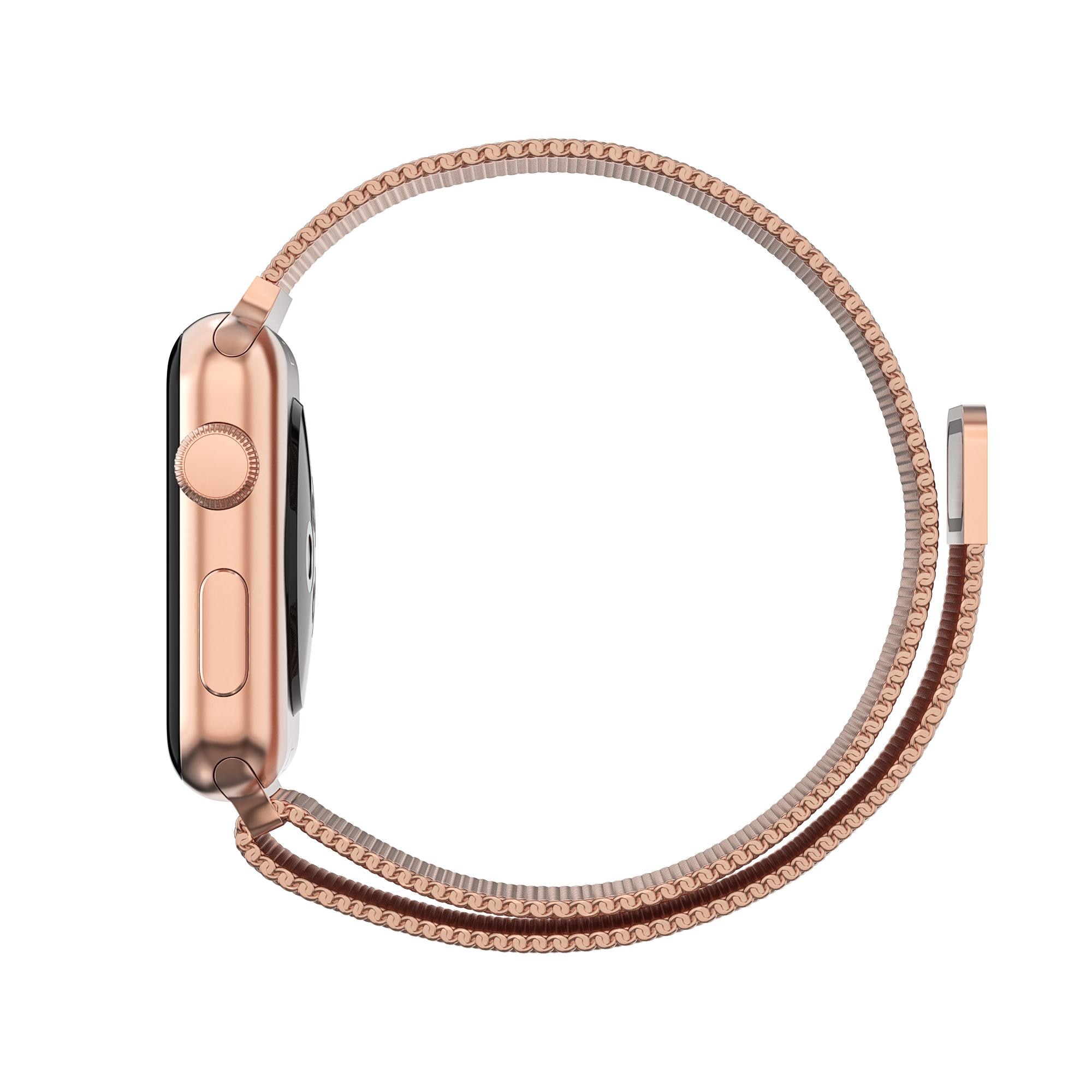 Cinturino in maglia milanese per Apple Watch 41mm Series 8, oro rosa