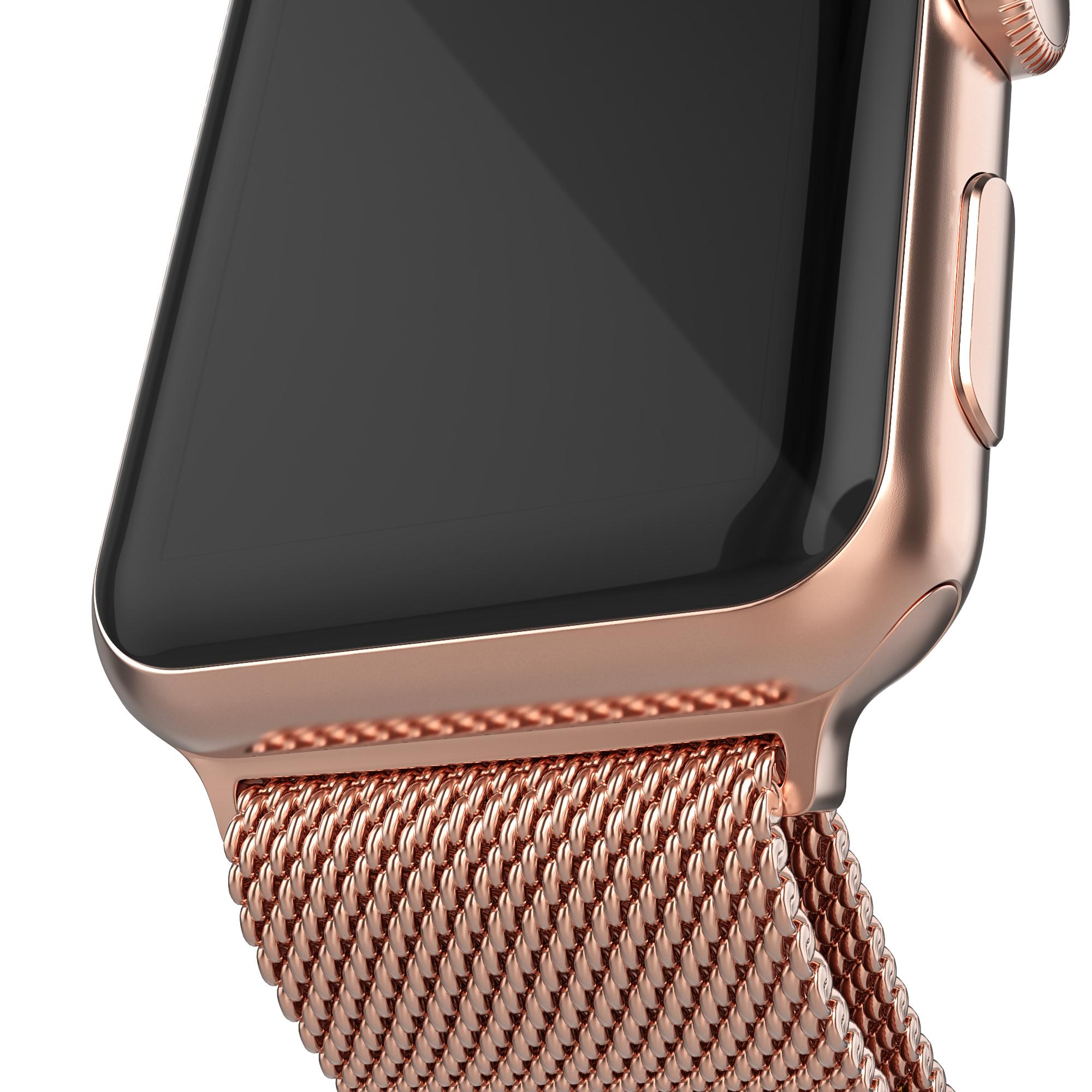 Cinturino in maglia milanese per Apple Watch 45mm Series 9, oro rosa