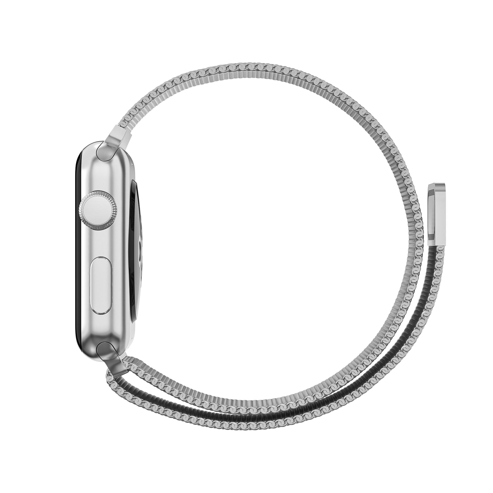 Cinturino in maglia milanese per Apple Watch 41mm Series 7, d'argento