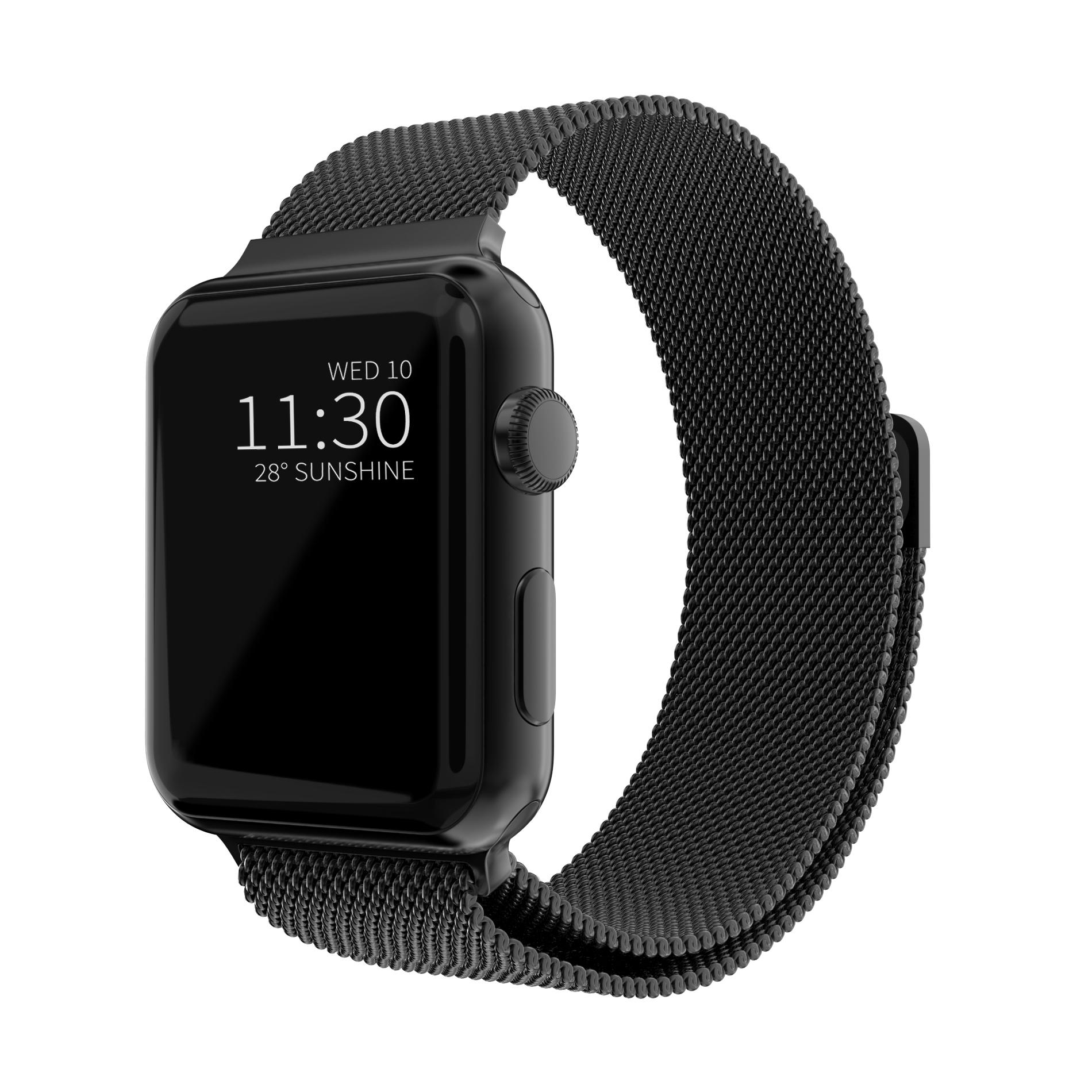 Cinturino in maglia milanese per Apple Watch 45mm Series 9, nero