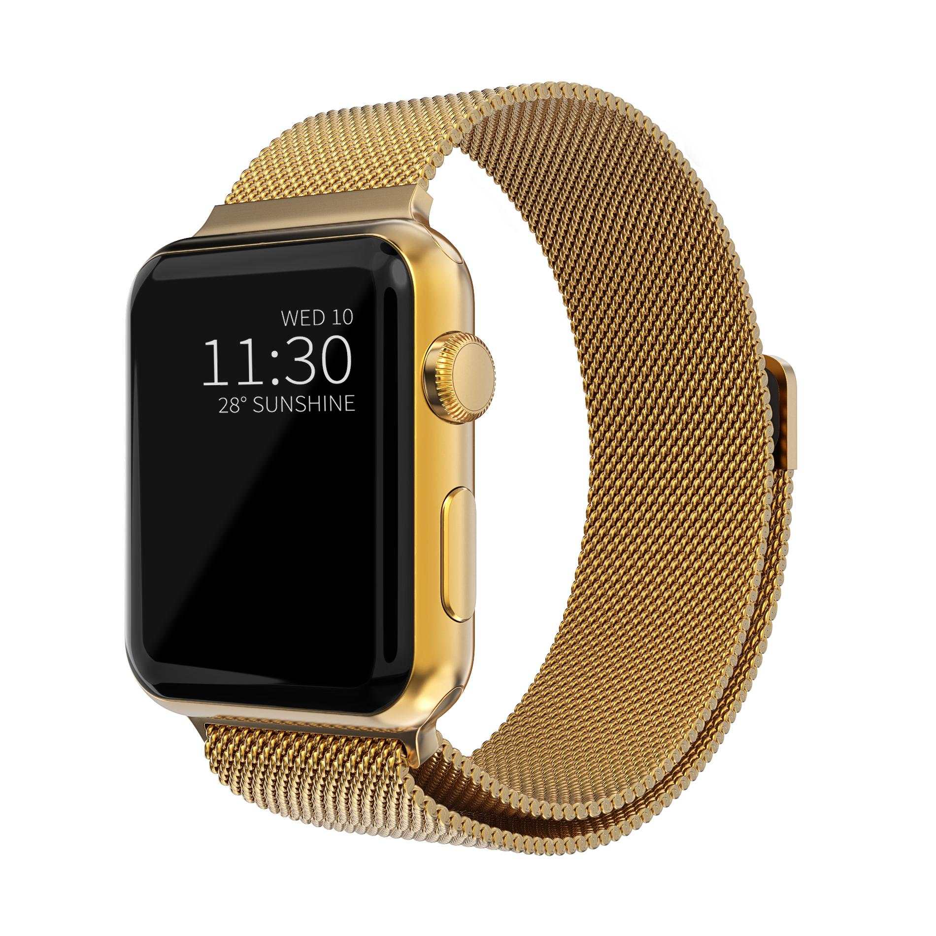 Cinturino in maglia milanese per Apple Watch 45mm Series 8, oro