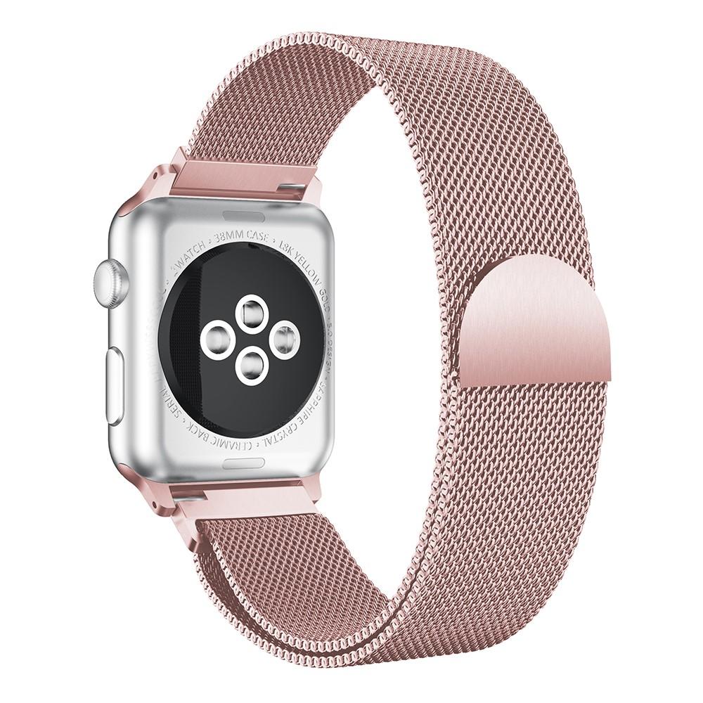 Cinturino in maglia milanese per Apple Watch Series 8 45mm, Rosa dorato