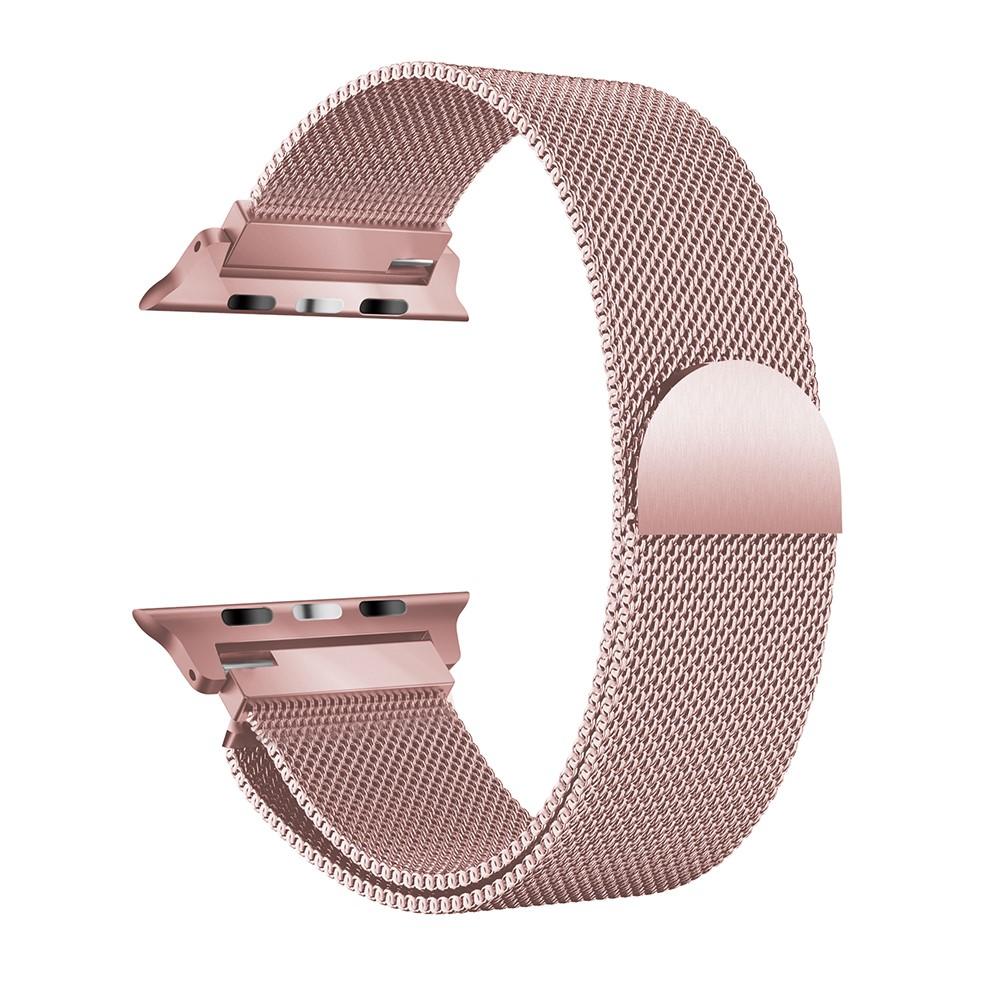 Cinturino in maglia milanese per Apple Watch Series 8 45mm, Rosa dorato