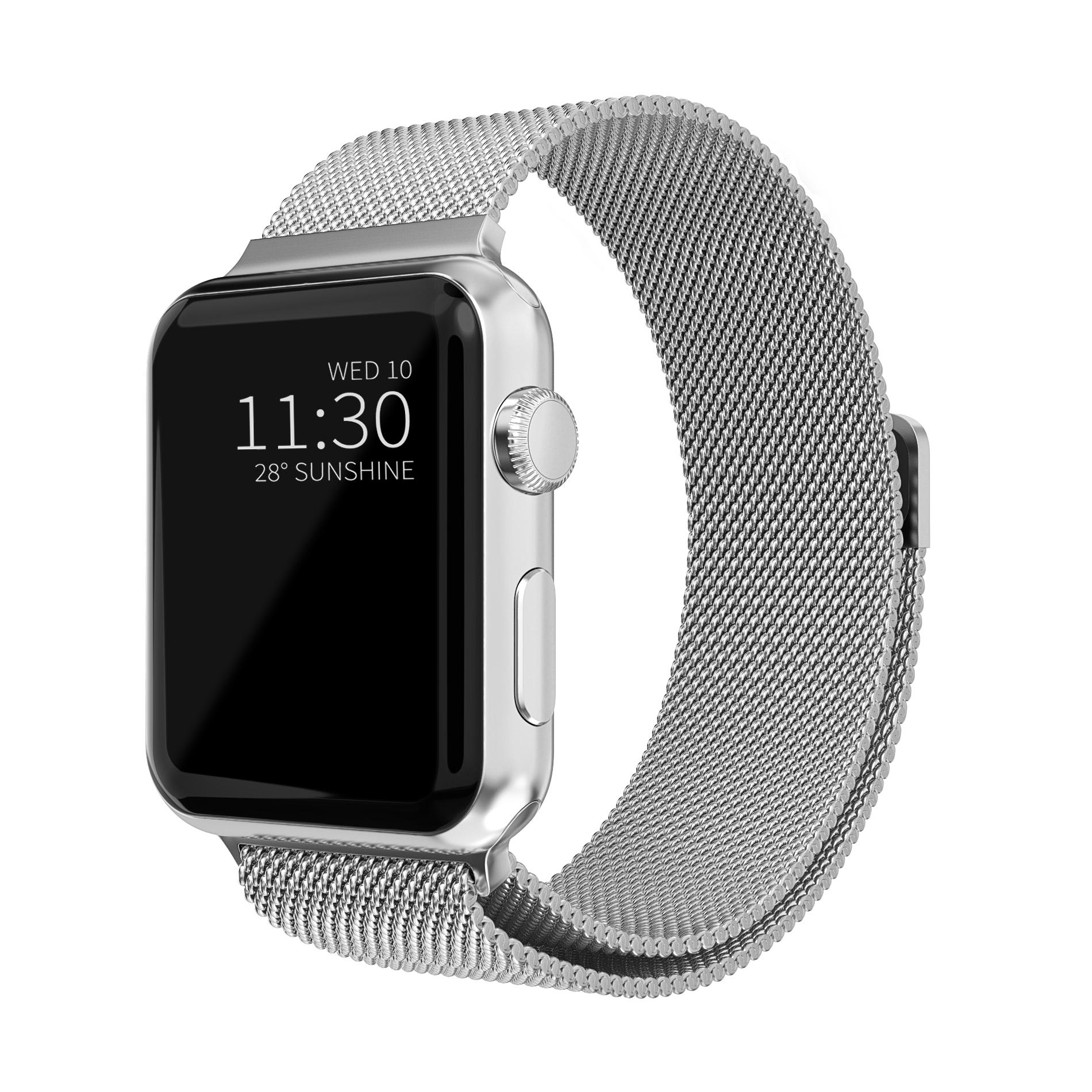 Cinturino in maglia milanese per Apple Watch Ultra 49mm, d'argento