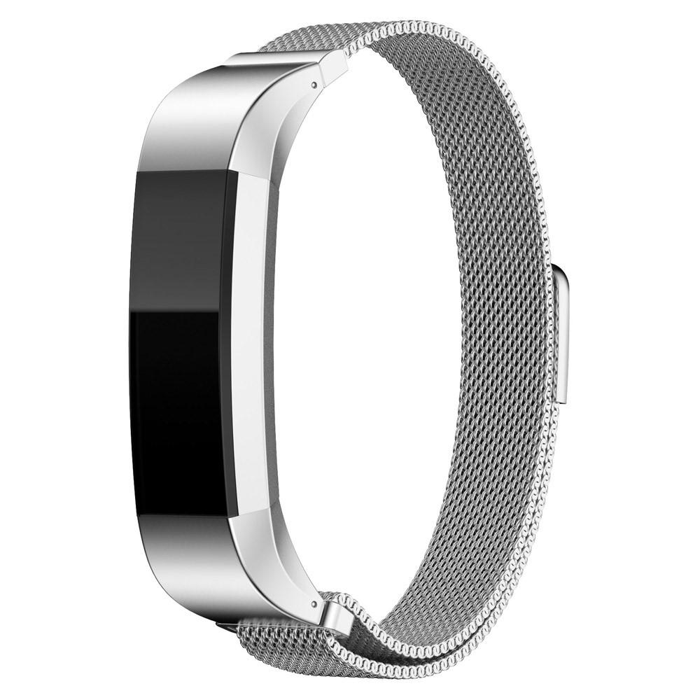 Cinturino in maglia milanese per Fitbit Alta/Alta HR, d'argento