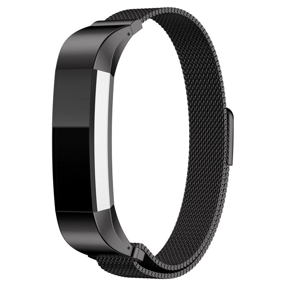 Cinturino in maglia milanese per Fitbit Alta/Alta HR, nero