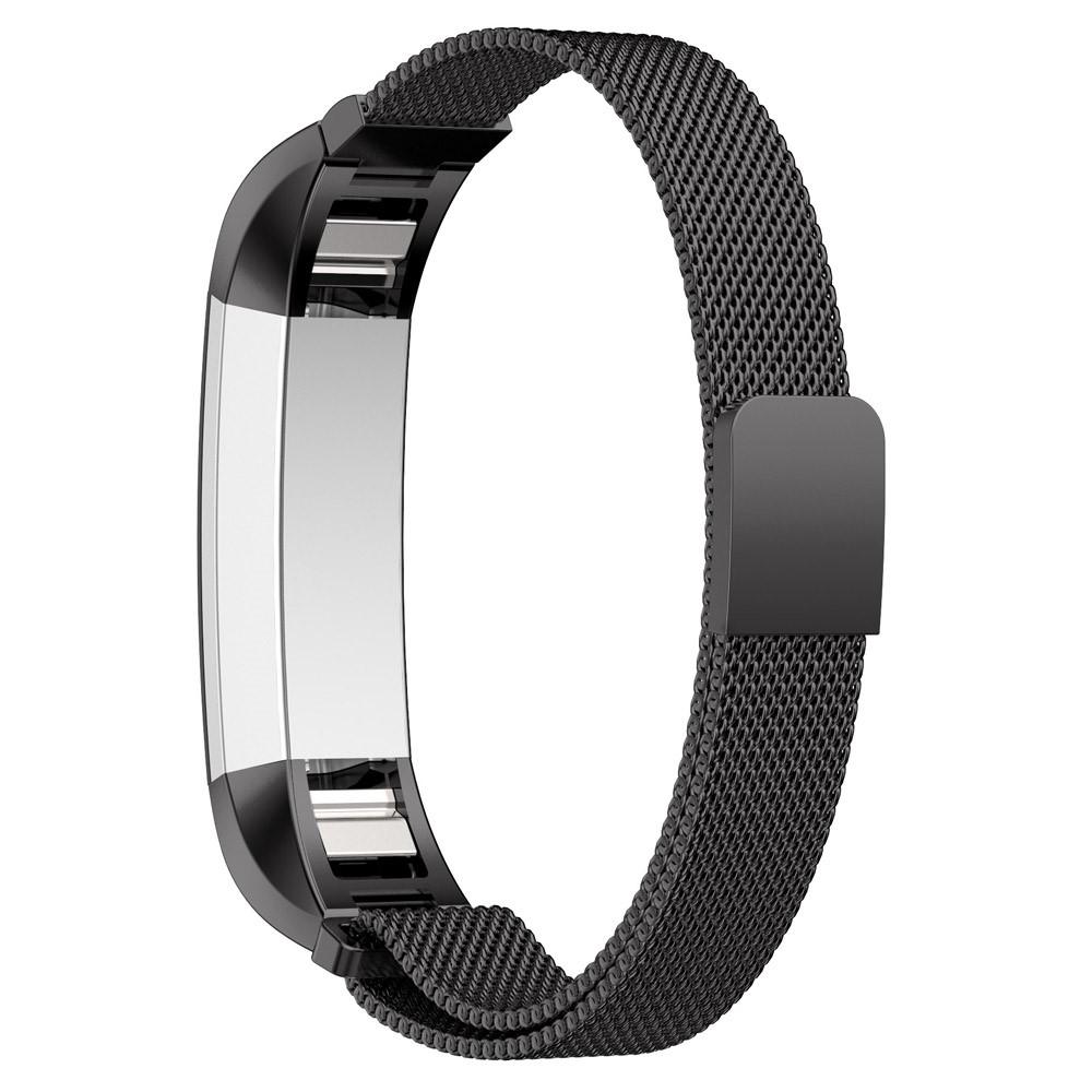 Cinturino in maglia milanese per Fitbit Alta/Alta HR, nero