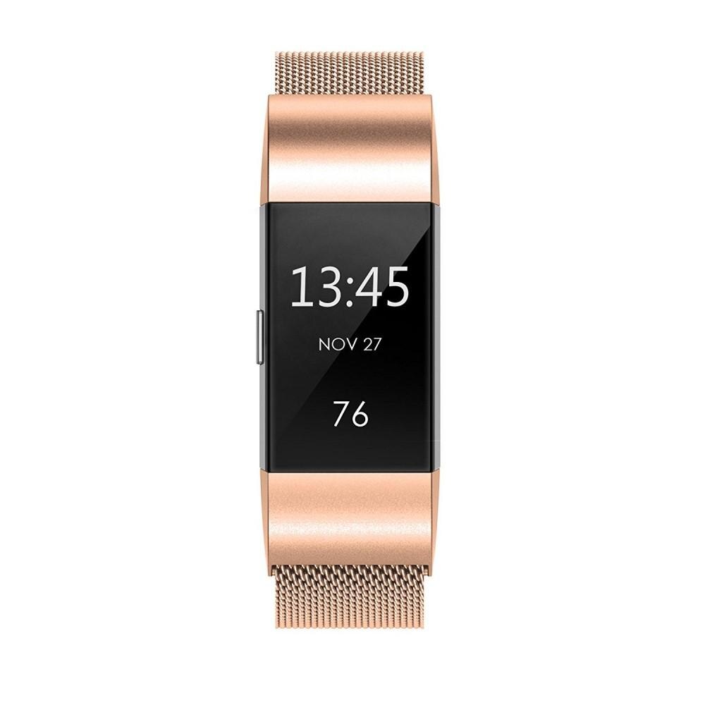 Cinturino in maglia milanese per Fitbit Charge 2, oro rosa