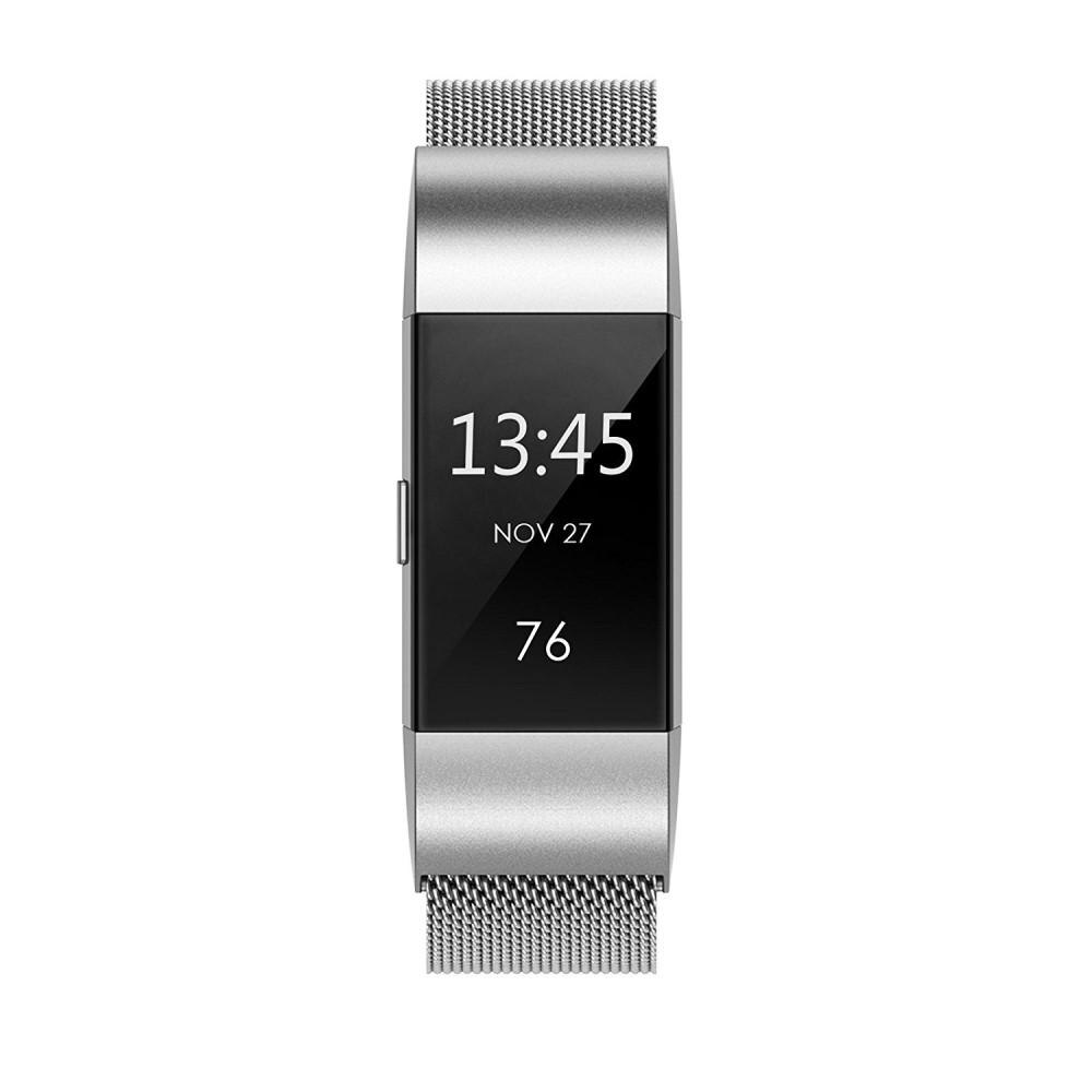 Cinturino in maglia milanese per Fitbit Charge 2, Argento