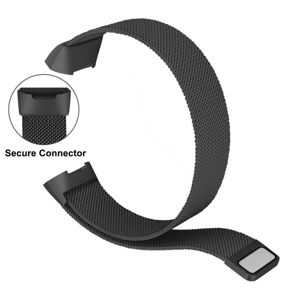 Cinturino in maglia milanese per Fitbit Charge 3/4, nero