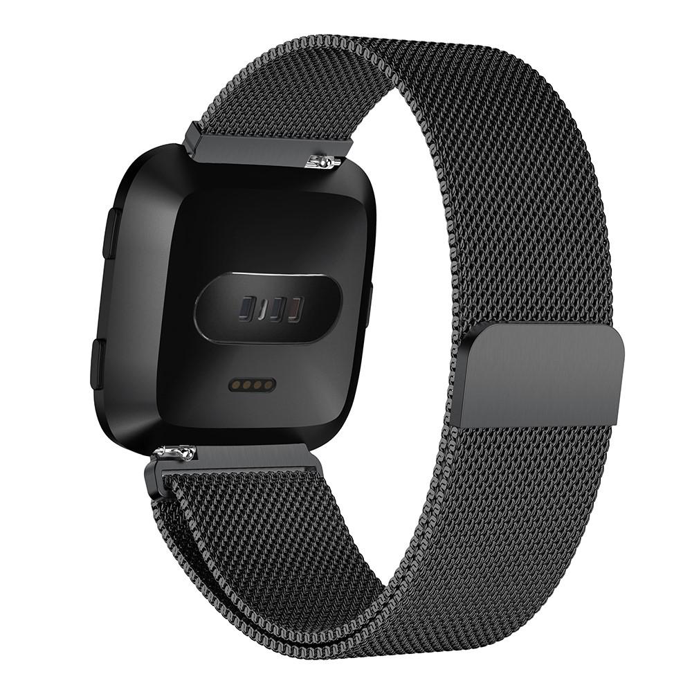 Cinturino in maglia milanese per Fitbit Versa/Versa 2, nero