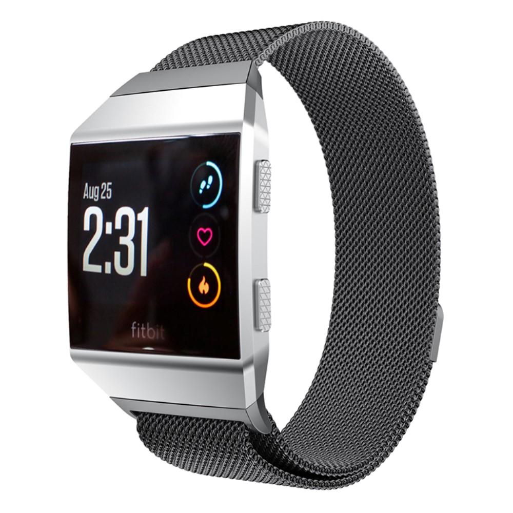 Cinturino in maglia milanese per Fitbit Ionic, Nero