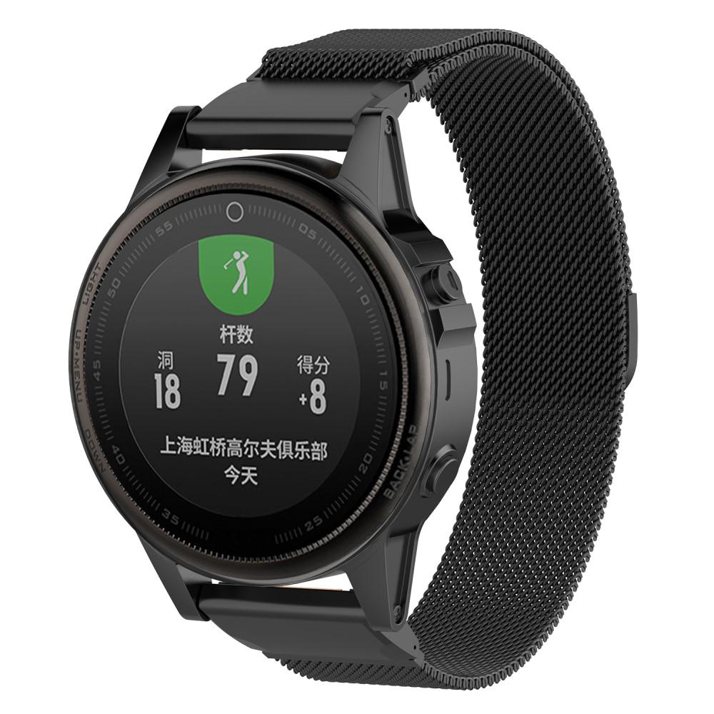 Cinturino in maglia milanese per Garmin Fenix 6S, nero