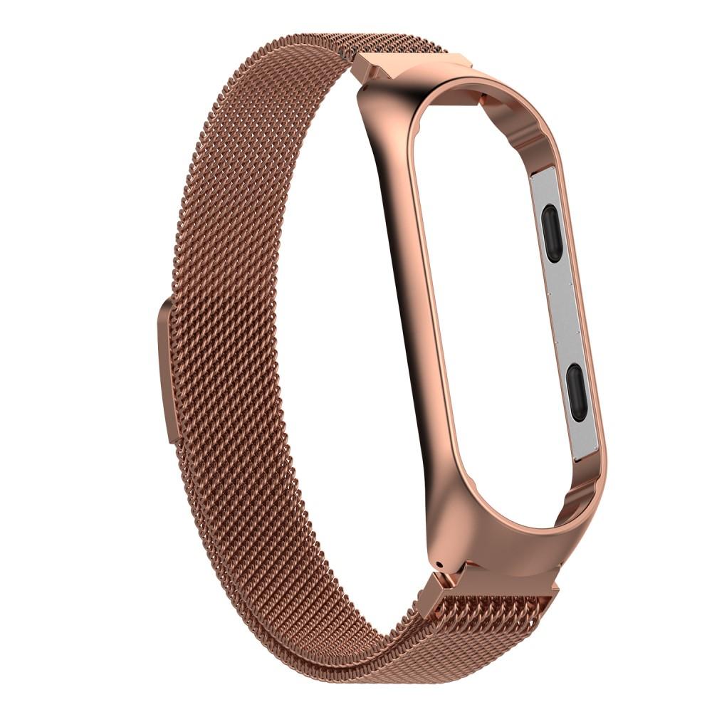 Cinturino in maglia milanese per Xiaomi Mi Band 3/4, oro rosa