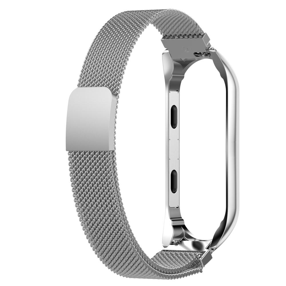 Cinturino in maglia milanese per Xiaomi Mi Band 3/4, d'argento