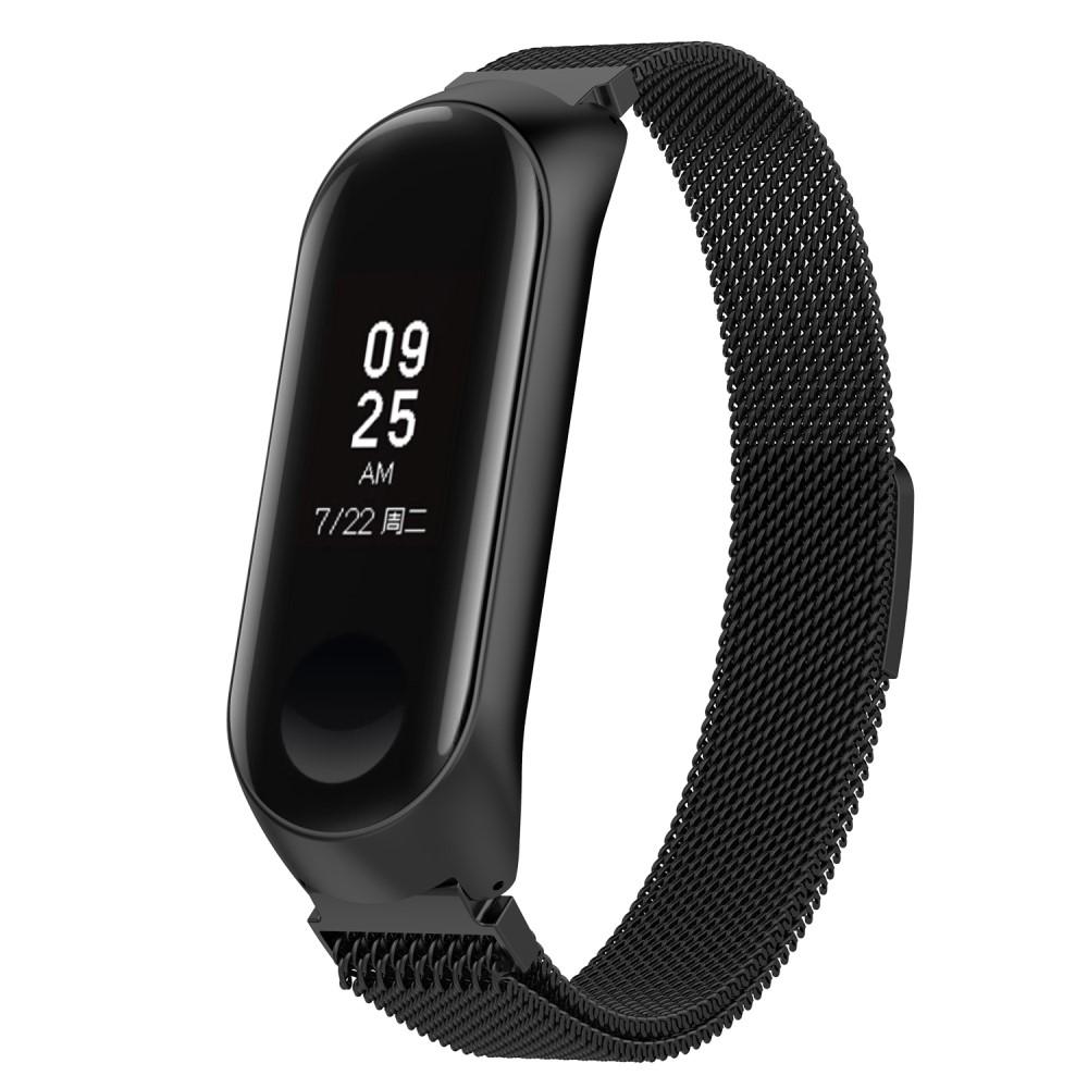 Cinturino in maglia milanese per Xiaomi Mi Band 3/4, nero