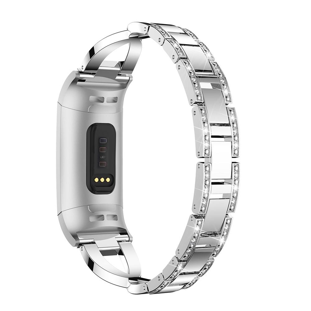 Cinturino Cristallo Fitbit Charge 3/4 D'argento