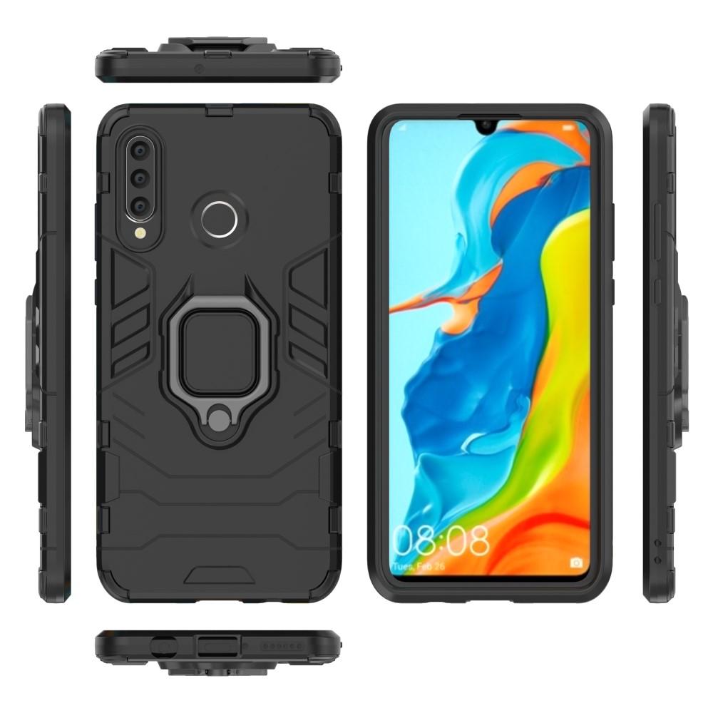 Cover ibride con anello Huawei P30 Lite Nero