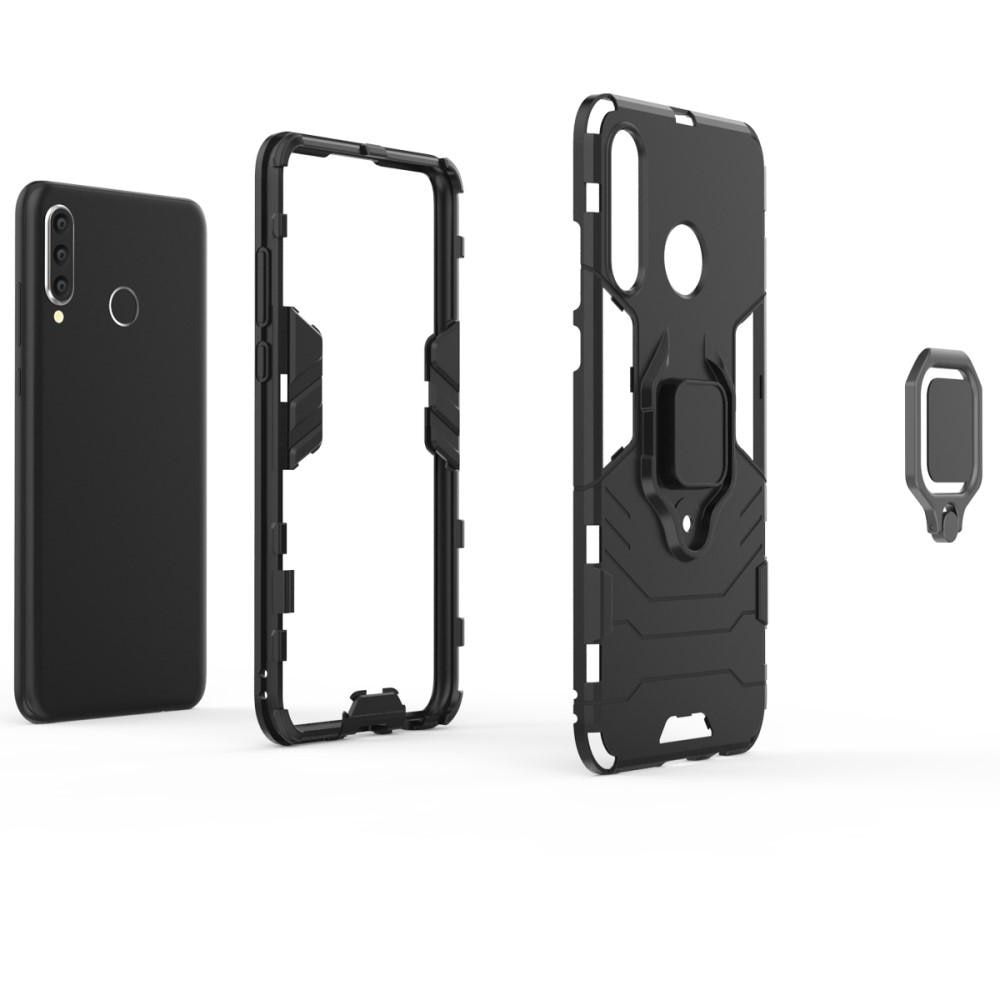 Cover ibride con anello Huawei P30 Lite Nero