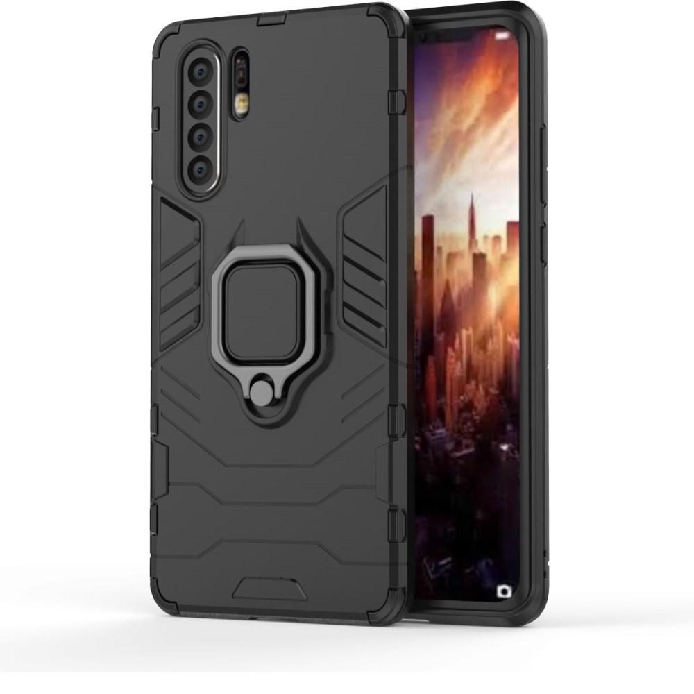 Cover ibride con anello Huawei P30 Pro Nero