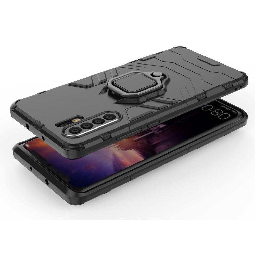 Cover ibride con anello Huawei P30 Pro Nero