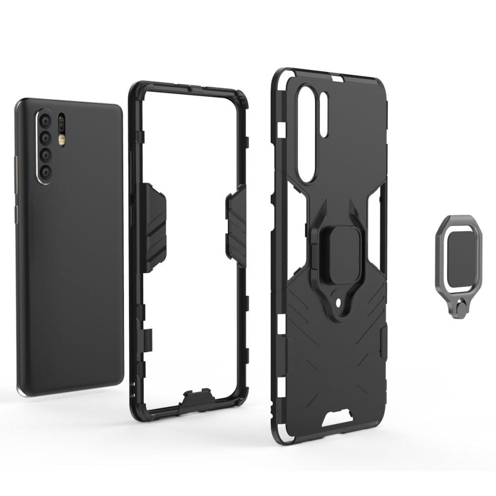 Cover ibride con anello Huawei P30 Pro Nero