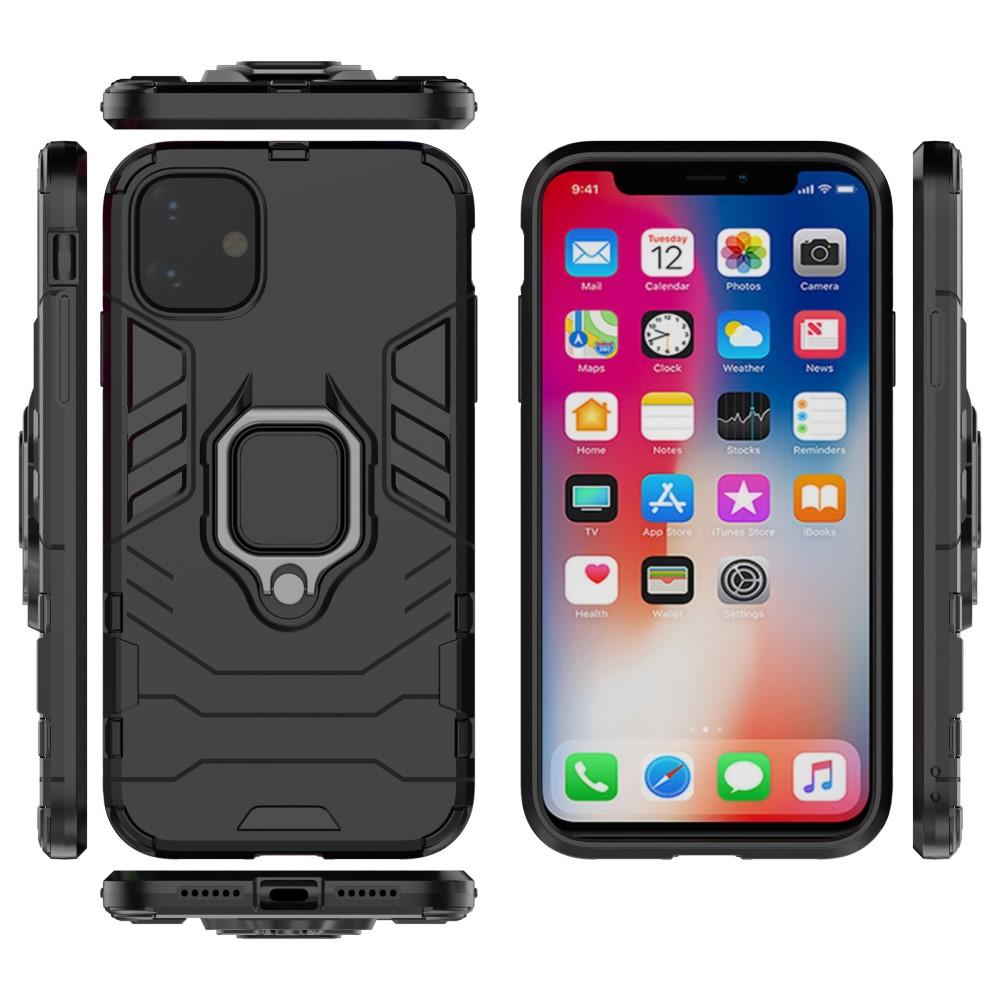 Cover ibride con anello iPhone 11 Nero