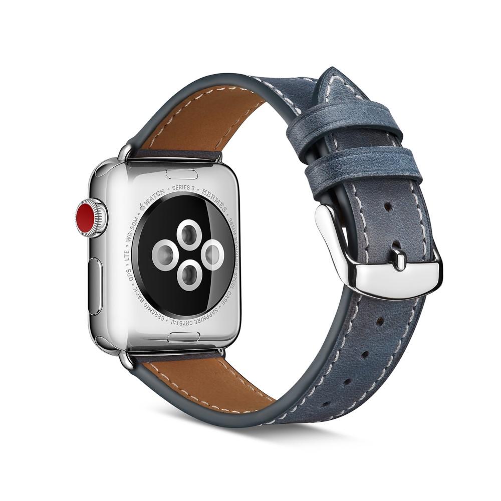 Cinturino in pelle Apple Watch 45mm Series 8 Blu