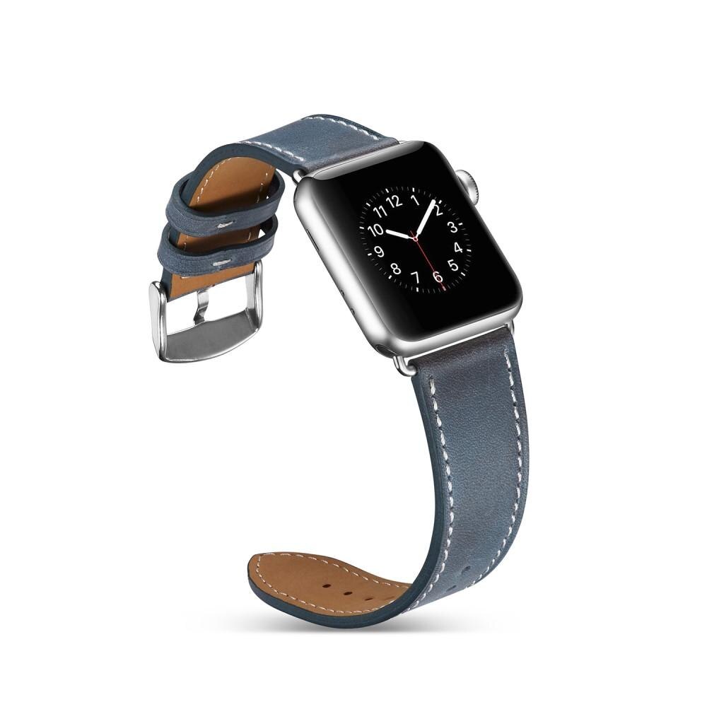 Cinturino in pelle Apple Watch 45mm Series 8 Blu