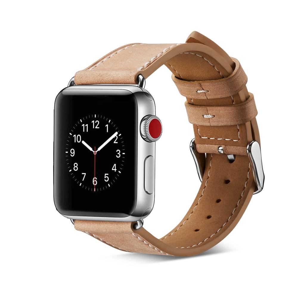 Cinturino in pelle Apple Watch Series 8 45mm Beige