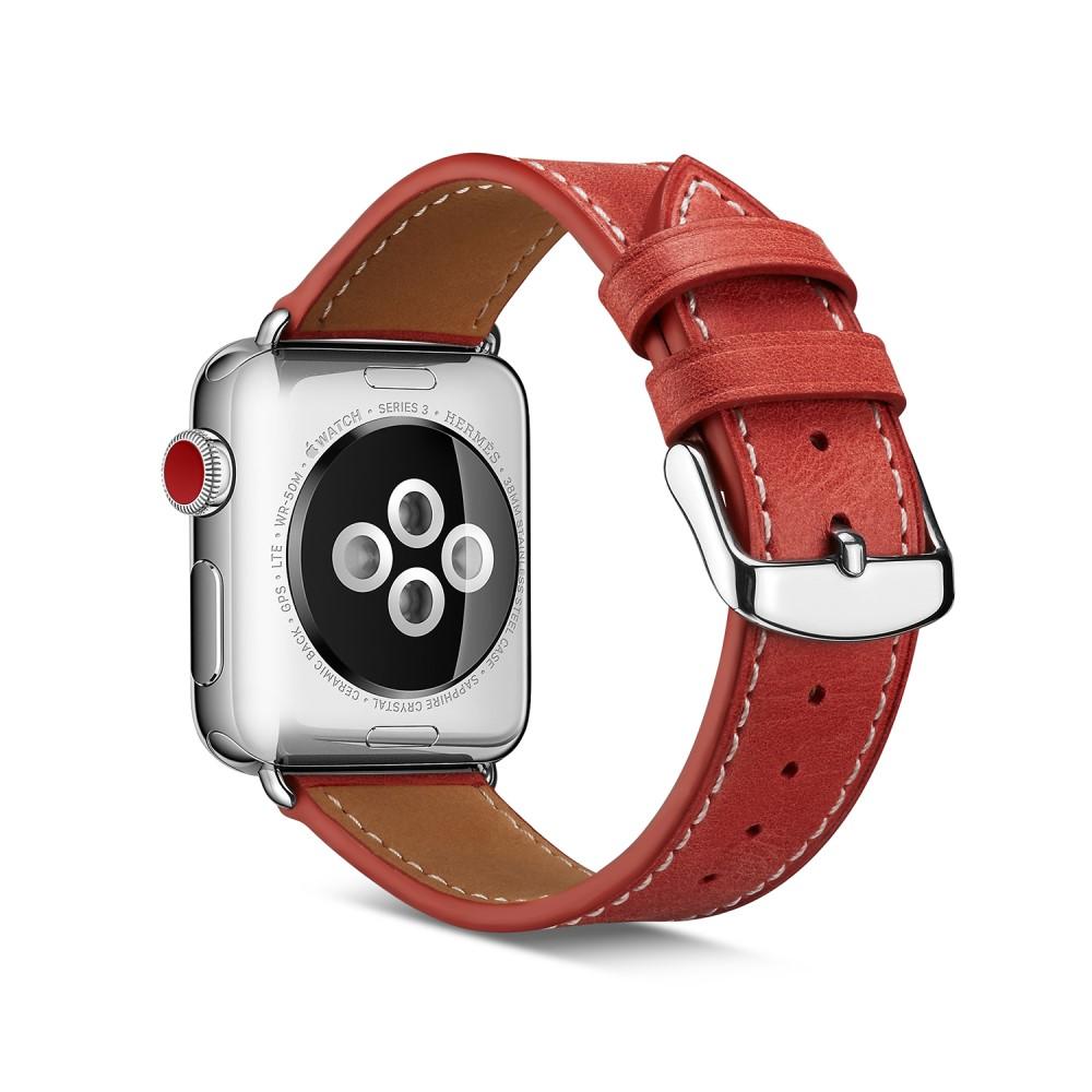 Cinturino in pelle Apple Watch 41mm Series 8 rosso