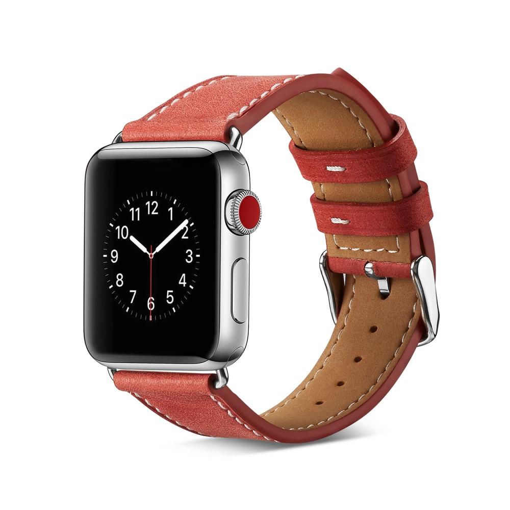 Cinturino in pelle Apple Watch 41mm Series 8 rosso