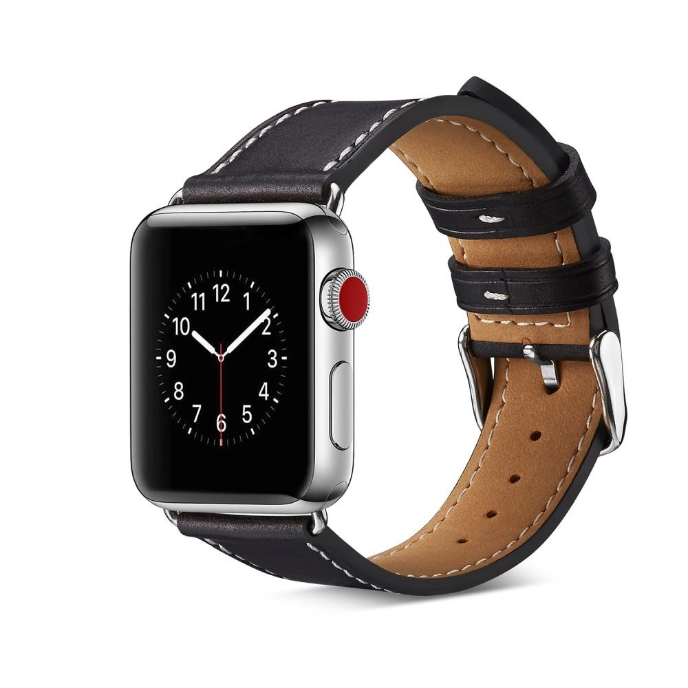 Cinturino in pelle Apple Watch 45mm Series 8 Nero